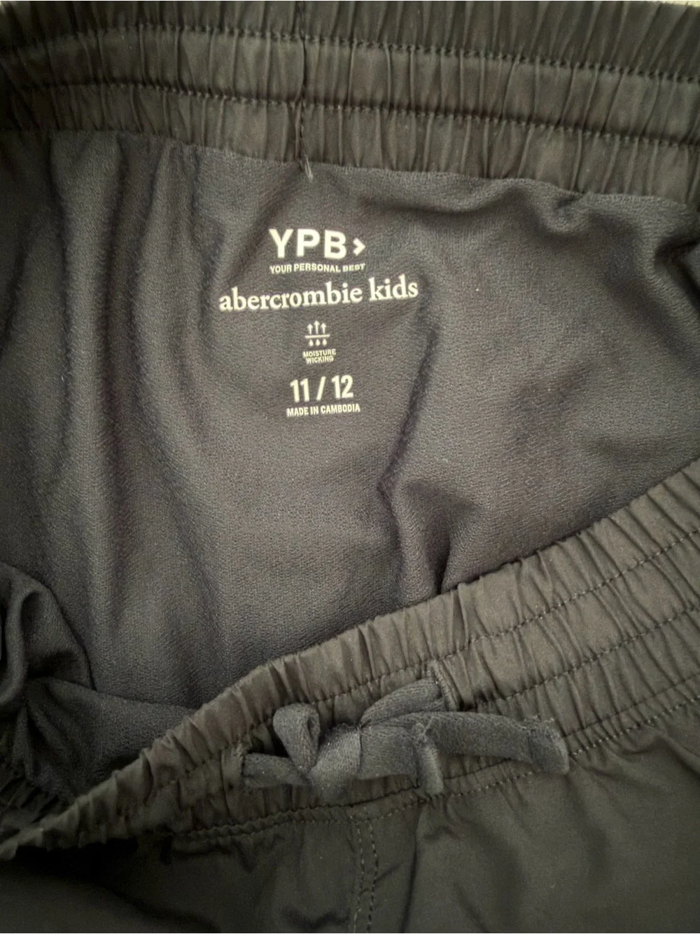 abercrombie kids Black Athletic Shorts with Bow Accents